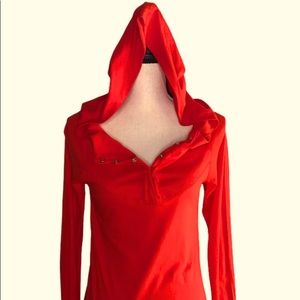 New Venus Basic Red Hoodie with Snap Front S